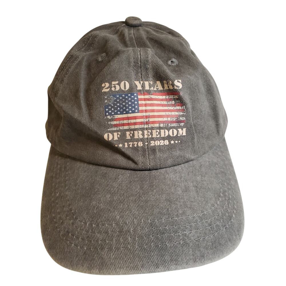 July 4th 250th Years of Freedom 1776 - 2026 Hat - One Size - Gray